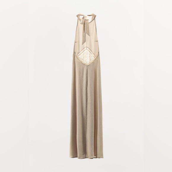 🆕(NWT) ZARA **VIRAL** Embroidered & Sequin Satin Midi/Maxi Dress. Size MEDIUM - Picture 13 of 16